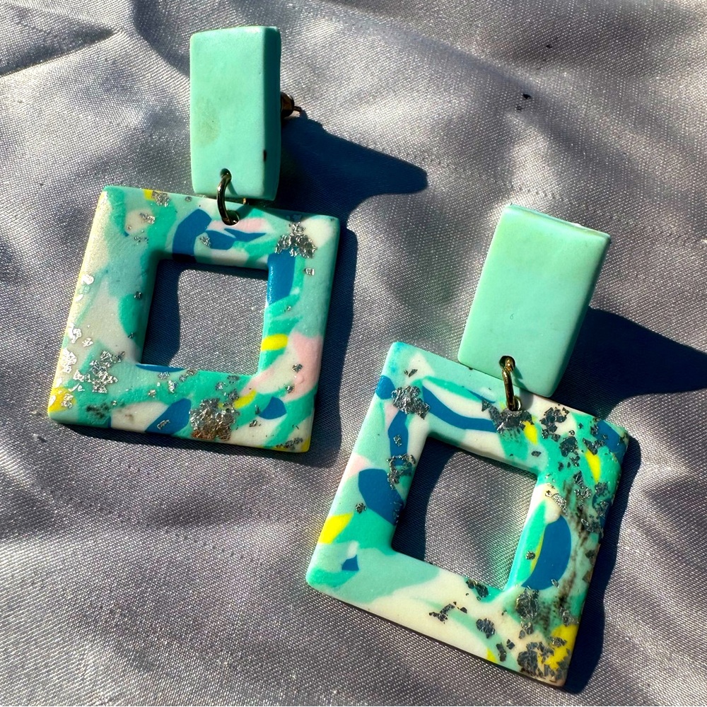Turquoise Abstract Earrings
